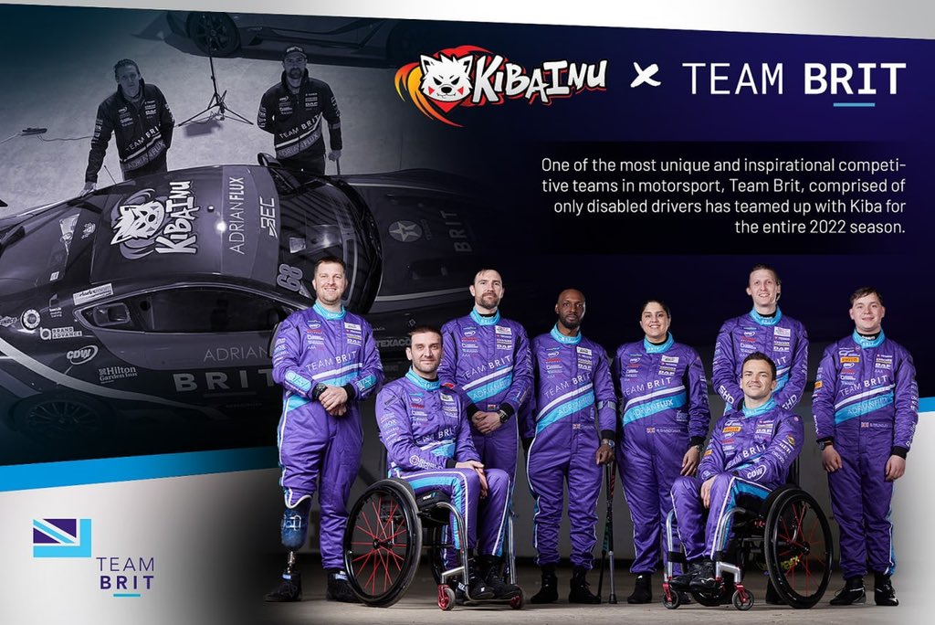 twocents00's tweet photo. @gem_detecter Have you heard about $KIBA x @TeamBRITracing ? 
Kiba just paired up with one of the most unique and inspirational teams in competitive motorsport, @TeamBRITracing, comprised of only disabled drivers competing on equal terms🔥🔥🔥

$KIBA #kibakrew @KibaInuWorld #kibainu https://t.co/TlYEr37zr5