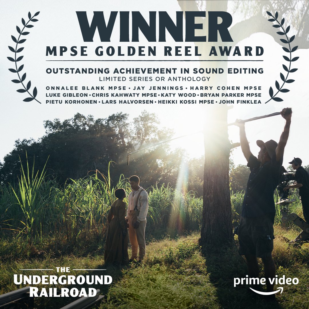 A big congratulations to #TheUndergroundRailroad Sound Editing team for winning the <a href="/mpseorg/">MPSE</a> Award for Outstanding Achievement in Sound Editing - Limited Series or Anthology!
