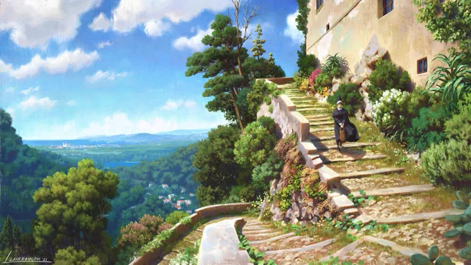 Creating Morning walk to the city by Lorenzo Lanfranconi - Watch his exclusive Master CLass on IAMAgG : https://t.co/jMs6JA0fV9 