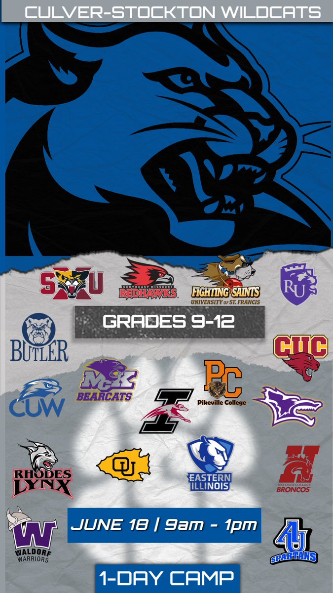 CSCwildcatsFB's tweet photo. 🚨ATTENTION 9-12 High School Athletes🚨

We are excited to announce the date of our 1-Day camp on June 18th! 17 schools have confirmed to come see YOU show what YOU can do, with more schools to come!

Click the link below to sign up now!

https://t.co/F9R4vsl03M

#GoWild https://t.co/li1VGeL08A