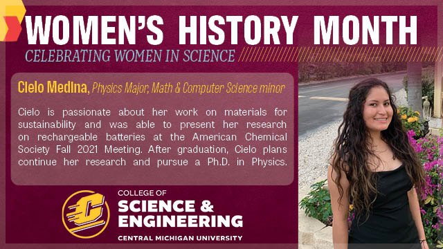 cmichSE's tweet photo. #CmichSE #CmichPHY #womenshistorymonth https://t.co/usVEomNjbX