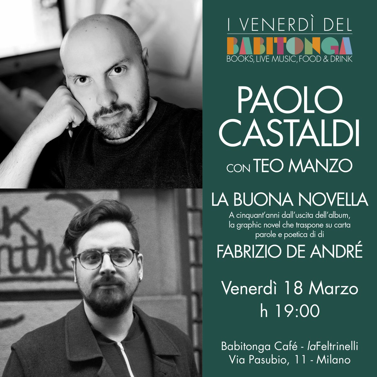 feltrinellied's tweet photo. Appuntamento venerdì prossimo in #Babitonga @LaFeltrinelli #Milano con #LaBuonaNovella di @p_castaldi #FeltrinelliComics https://t.co/d7EOkjhlPn