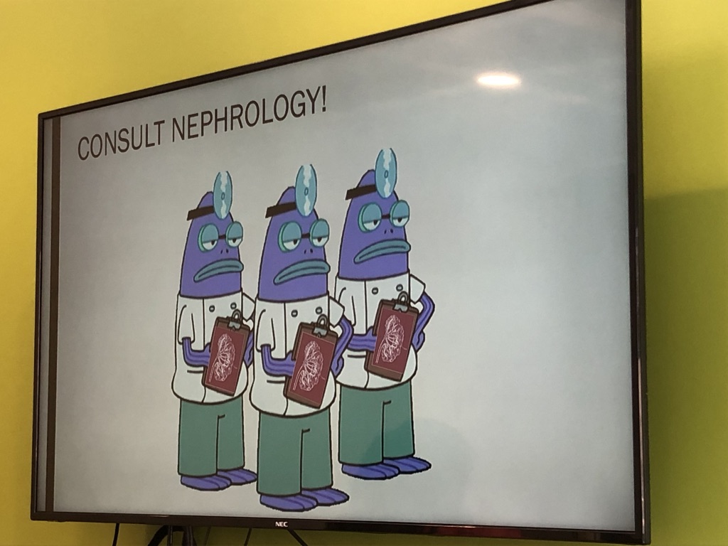 HeLIX_LIC's tweet photo. For today’s ~afternoon~ report, @kritiprasad_ had an engaging case on #RPGN c/b IgA nephropathy! 🫘
Takeaways:
🚨Nephrotic-range proteinuria is only 1/3 criteria for nephrotic syndrome and can be caused by other etiologies
🚨 Watch out for RPGN!
🚨AKI vs CKD? look at Hgb or Ca https://t.co/LhtvuFGgik