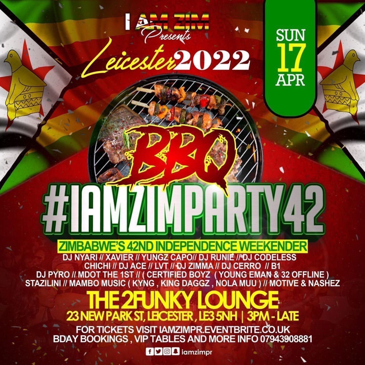 MacEntsUk's tweet photo. @primy_rose #IAMZIMPARTY42 🇿🇼🇬🇧
￼
@iamzimpr
Zim Independence Weekender Leicester April 
Sat 16th &amp; 17th April
Last minute tickets Day1 £10 and Day2 £7 £20 vip - https://t.co/Ob7rXe4odK

VIP tables also available 
￼
https://t.co/irO0BECD8v