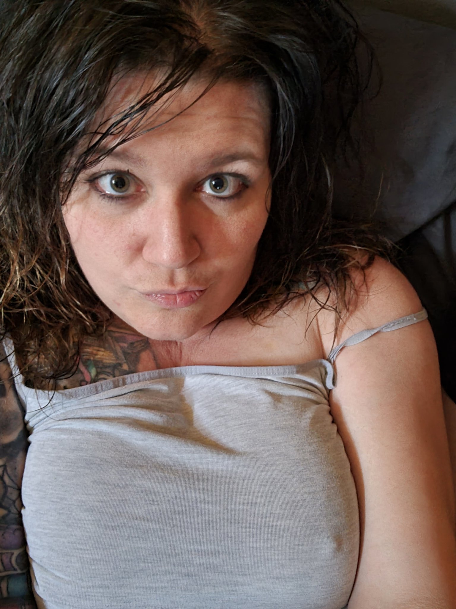 CandualCoupleOfficial on X: Hello.. Wanna see me without this shirt? Maybe  in the tub? Stay tuned. #hotwife #selfie #tributeme #cougar #wife #milf  #Instagram #braless #feltcute #brunettebarbie #girls #cleavage #bisexual  #mujersexy #usedpanties #دبي