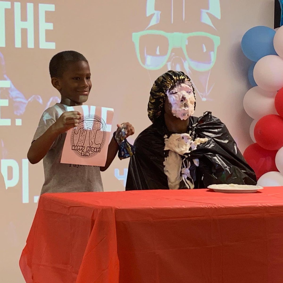 PinesPatriots's tweet photo. HAPPY PI DAY! These three lucky Patriots solved the Pi Day Challenge and were able to ‘pi’ an administrator in the face! 😂 

#CSUSAToday #CSUSAProud #CSUSA #Florida #FL #SouthFlorida #Broward #BrowardCountyFL #BrowardCounty #PembrokePines #Pines @CSUSAhq @rwindlerfreitag https://t.co/83waJV7X8Y