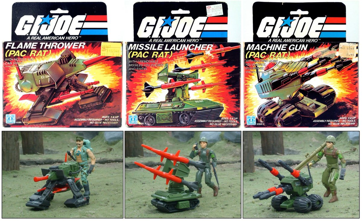 TheFinestCC's tweet photo. Which P.A.C./R.A.T. saw the most action on your battlefield???
(Nudging all our RC/droid-builder friends out there!)
#thefinestcc #gijoe #PACRat #PACRats #Cobra #yojoe #drones #robots #droidbuilders #YoJoe https://t.co/TgrdeLKXVq