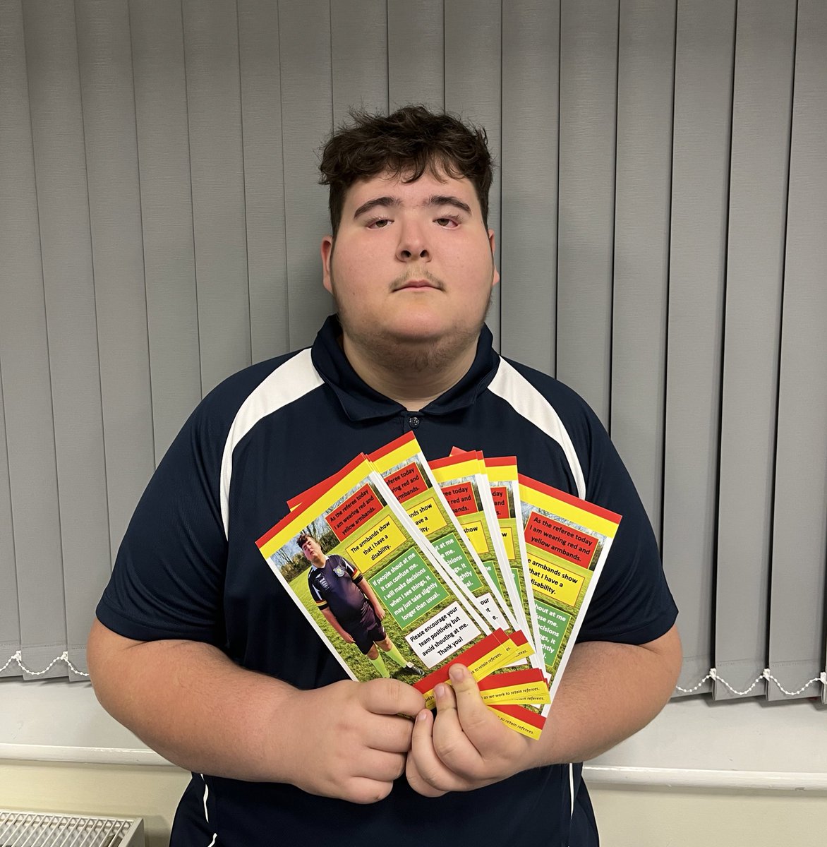 WFAHFARefs's tweet photo. 🗣 | FEEDBACK

We’ve been listening to Lewis, one of our Under 18 referees who has a disability.

Lewis came up with the idea of wearing 2 armbands and giving out these flyers to help him and others referee in a better environment.

Look out for Lewis on a pitch near you! 🔴🟡 https://t.co/VIH329x29o