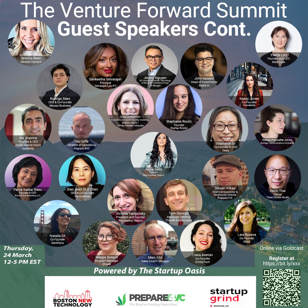 Meet us in the Venture Forward Summit on March 24th at 12 pm with educational and inspiring talks with <a href="/Prepare4VC/">Prepare 4 VC</a> <a href="/StartupGrindBOS/">Startup Grind Boston</a> &amp; <a href="/BostonNewTech/">Boston New Technology (BNT)</a>, featuring local #founders and expert #startup supporters!
RVSP: bit.ly/3I3BS9x
#entrepreneurs #startups #Boston