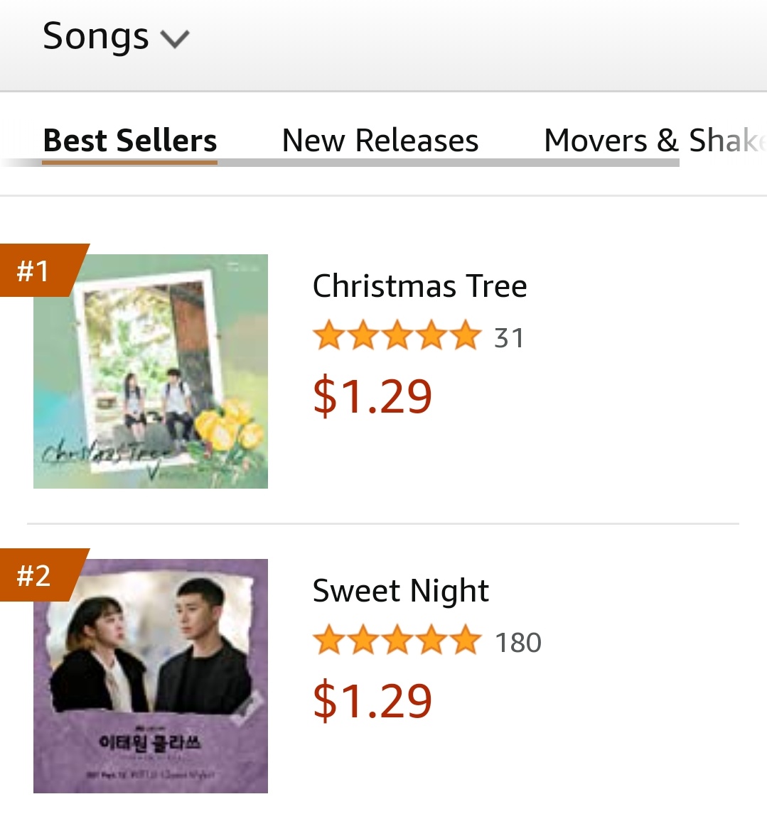 BTSNoticia_'s tweet photo. [CHART] "Christmas Tree" e "Sweet Night", de V, encontram-se em 1° e 2° lugar, respectivamente, no chart das músicas mais vendidas da Amazon.

© thetaeprint 
 
#BTSARMY  #BestFanArmy #iHeartAwards @BTS_twt https://t.co/IqwLLgwdVo