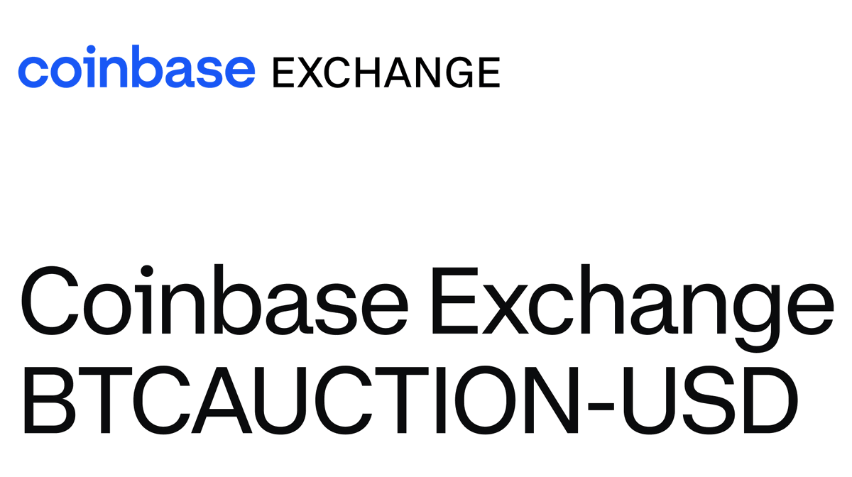 Introducing a new price discovery mechanism for the spot BTC Market: BTCAUCTION-USD is a first-of-its-kind auction series. 

Beta launch is going live Thursday March 17, 2022 at 9am EST and closing at 11am EST. 

Learn more 👉 coinbase.bynder.com/m/239fedeb37ba…