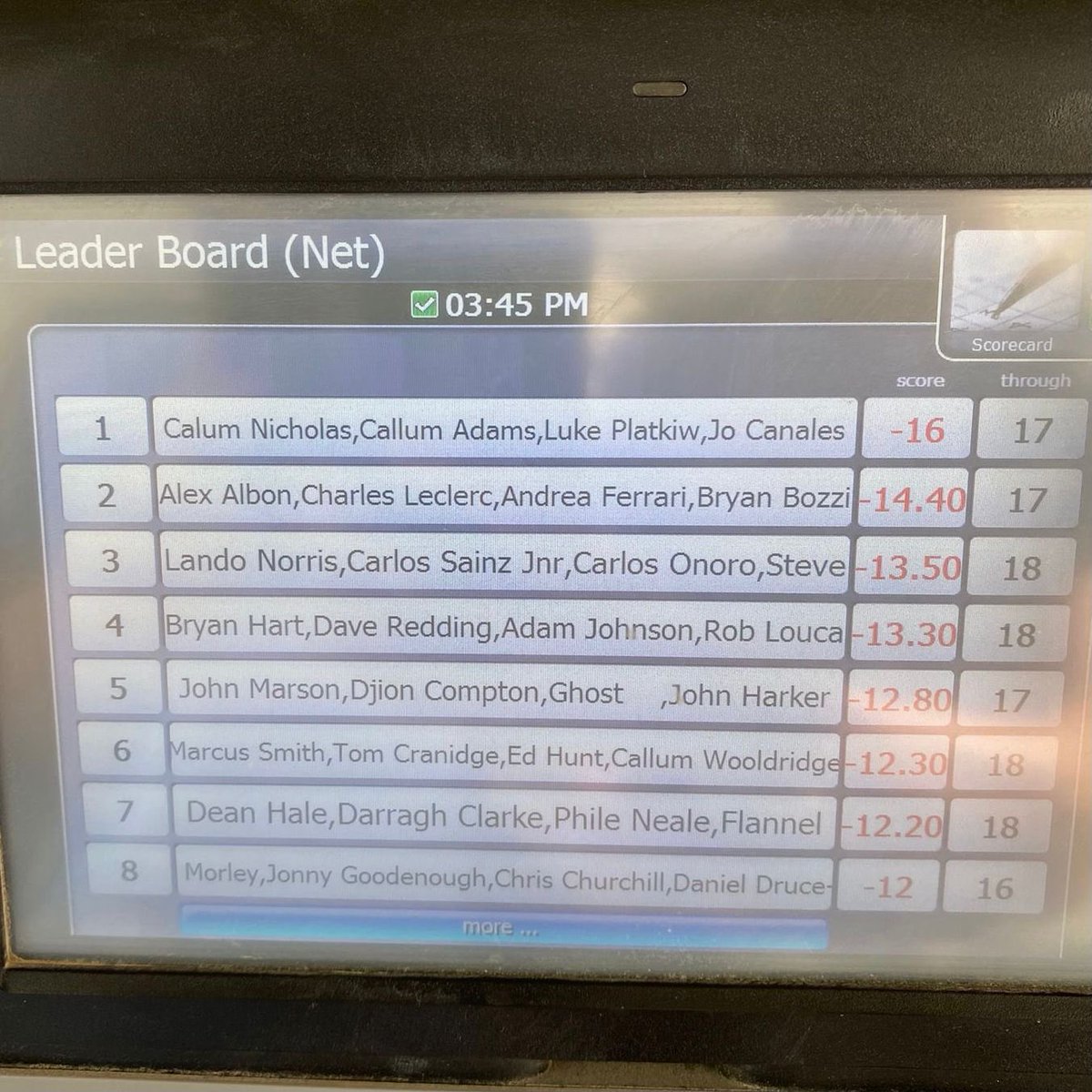 alex_albon's tweet photo. Another day golfing with @Charles_Leclerc, another day beating @LandoNorris 👀😮‍💨 https://t.co/ngtO2gZFw4