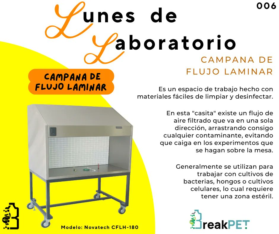 Break_pet's tweet photo. 🧪 ¡Bienvenidos al Lunes de Laboratorio de BreakPET♻️! 👩

⭐️ CAMPANA DE FLUJO LAMINAR ⭐️

🤓Es un espacio de trabajo 🔨 hecho con materiales fáciles de limpiar 🎇 y desinfectar 🦠. https://t.co/xYMjIJcLJC
