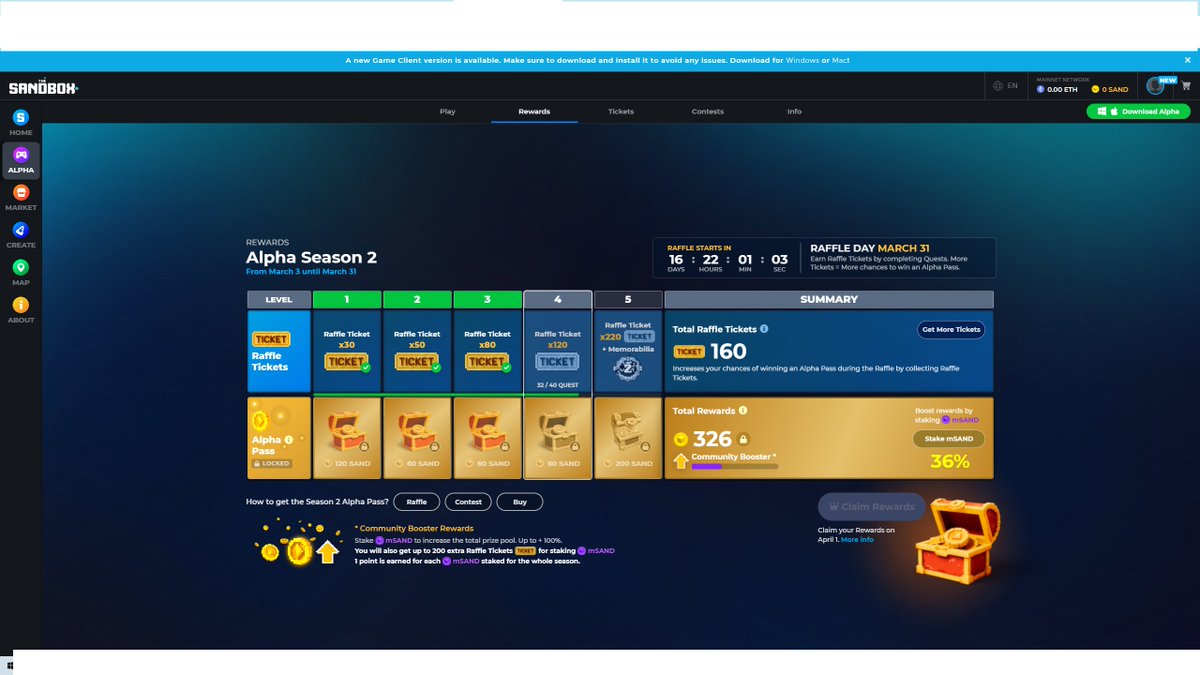 CNewbie007's tweet photo. @TheSandboxGame I just participated in the daily #SandboxAlphaS2Contest for a chance to earn up to 1,000 $SAND! Starting March 14 -  Show your Raffle Tickets. Check out my screenshot below! 👇 #SandboxAlphaS2 https://t.co/hVoJkzlg0P