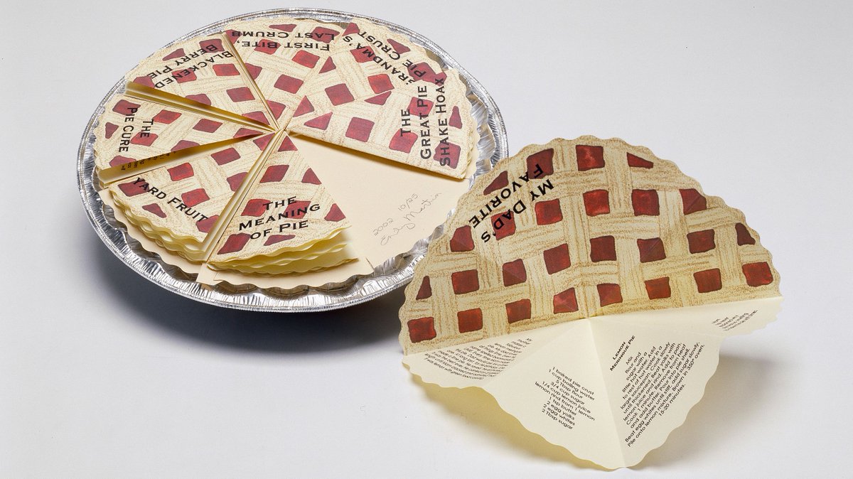 WomenInTheArts's tweet photo. The Art of #PiDay – To celebrate Pi Day, check out #EmilyMartin’s delicious "Eight Slices of Pie" (2002) from NMWA’s collection of artists’ books. https://t.co/W5YqbiI2v8 https://t.co/R3TsA5XURM