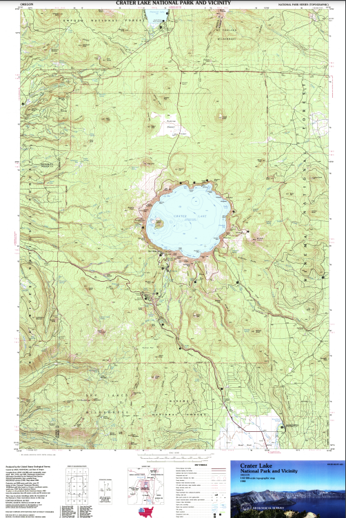 It's #FreeMapMonday! Re-tweet and follow us for a chance to win the map of Crater Lake National Park! #USGSStore (U.S. residents only)