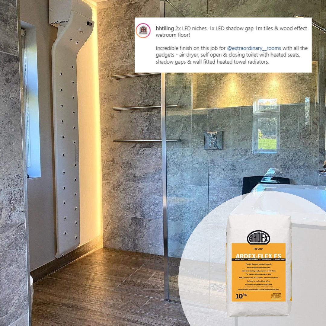 ARDEXUKTiling's tweet photo. It's a STUNNER π
Check out this amazing bathroom transformation by H Hornsey Tiling using ARDEX FLEX-FS Grout in Snowdrop. π
Bravo Harry! π
ππΌ Want more information on ARDEX FLEX-FS, click on the link -https://t.co/jTRiNliBQ7
#tiles #tiling #grout #ARDEXTiling https://t.co/pITEttnKi4