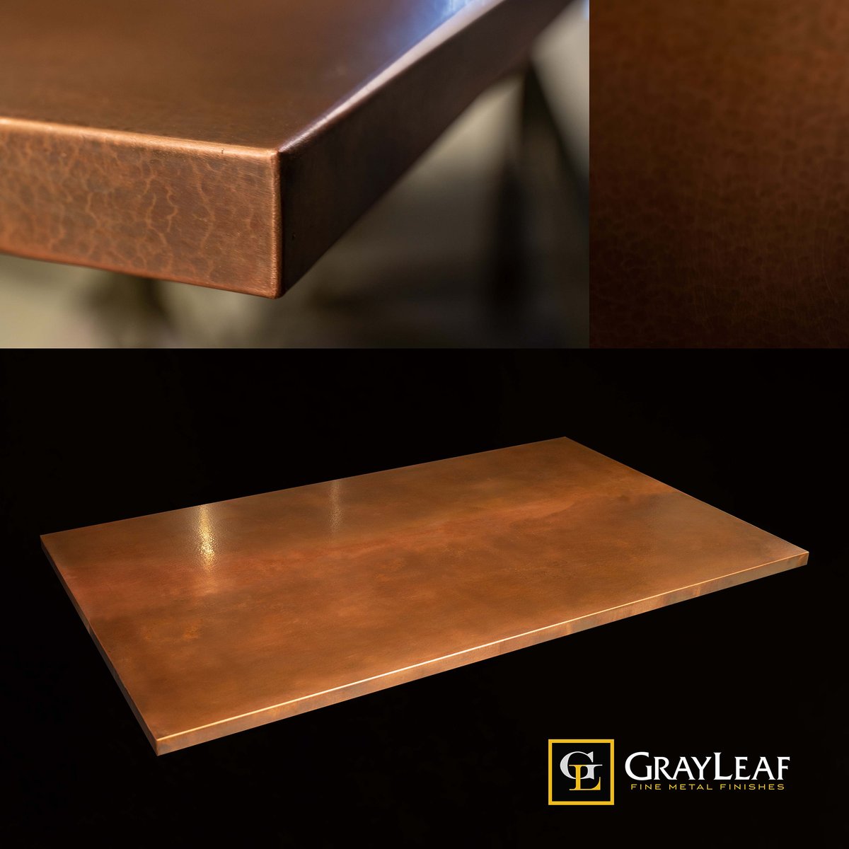 GrayleafStudio's tweet photo. A custom copper countertop adds warmth and opulence to any living space. https://t.co/SqvZAbOmtX