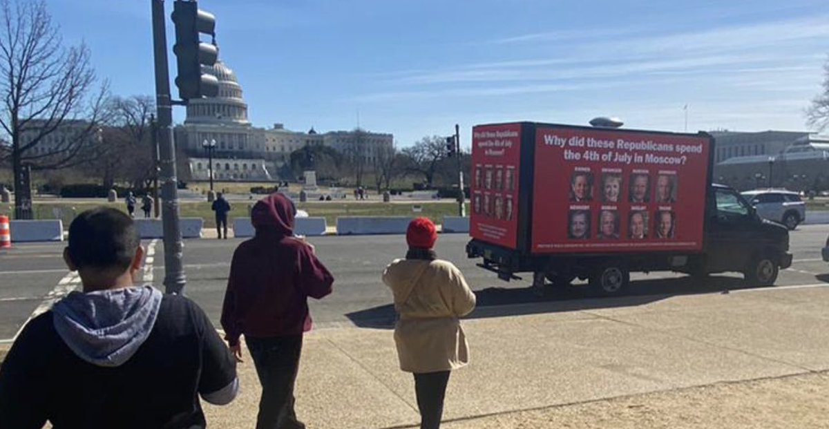 ReallyAmerican1's tweet image. We’re in front of the U.S. Capitol asking why 8 Republicans in Congress spent the 4th of July in Moscow.