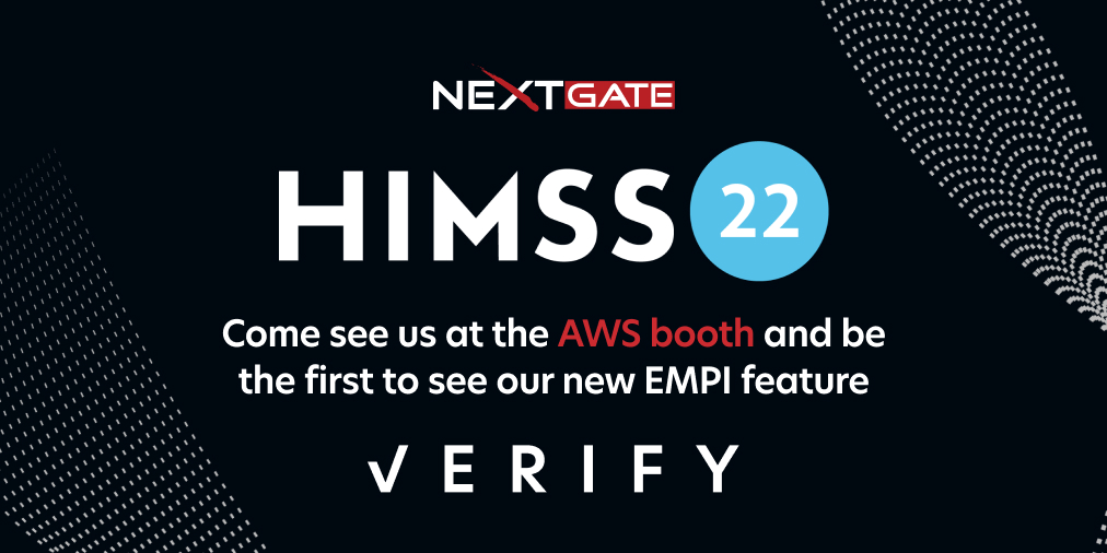 Attending HIMSS in Orlando this week? Stop by the AWS partner booth and see what’s new at #NextGate.

We’ll be showcasing our revolutionary new EMPI feature, #Verify.

#HIMSS22 #GlobalHealthExpo #Orlando

hubs.ly/Q015xL8Z0
