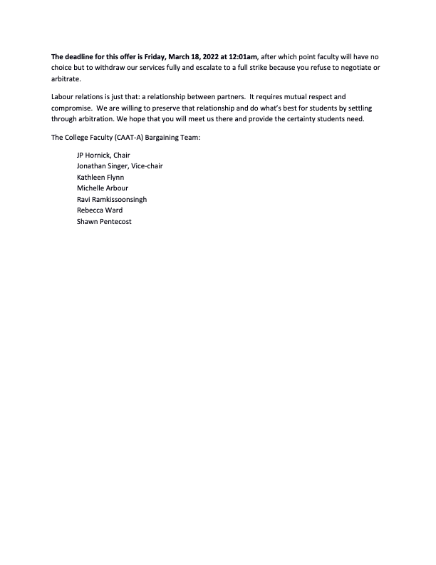 Open Letter from the Bargaining Team to the College Presidents opseu.org/wp-content/upl… #bargainingforbetter