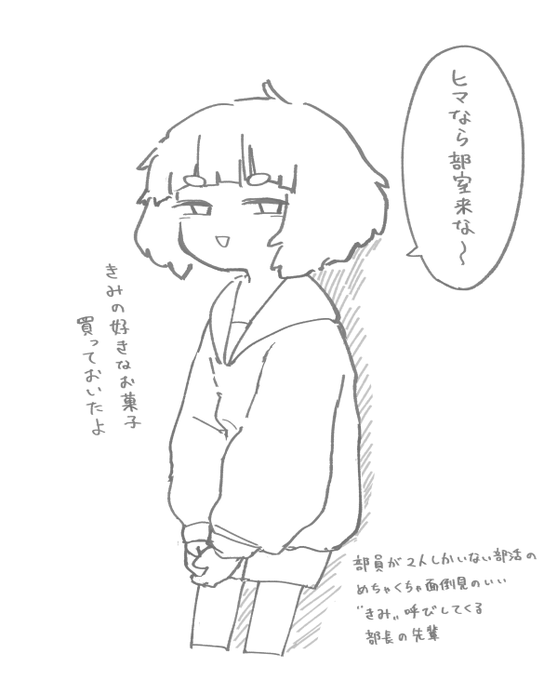 部員が2人しかいない部活のめちゃくちゃ面倒見のいい"きみ"呼びしてくる部長の先輩が欲しかった 