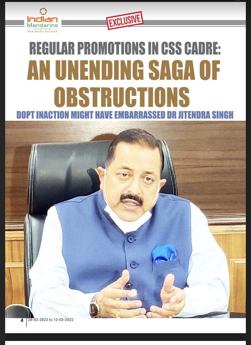 CSSforum_'s tweet photo. Regular promotions in CSS Cadre: An unending saga of obstructions  
DOPT Inaction might have embarrassed @DrJitendraSingh 
Download E-Magazine
https://t.co/3HCXvlI3BQ 
 @PMOIndia @IndianMandarin @DoptSecretary @DoPTGoI @IndianMandarin @journo_jitendra @narendramodi https://t.co/8NBjNbfuGt