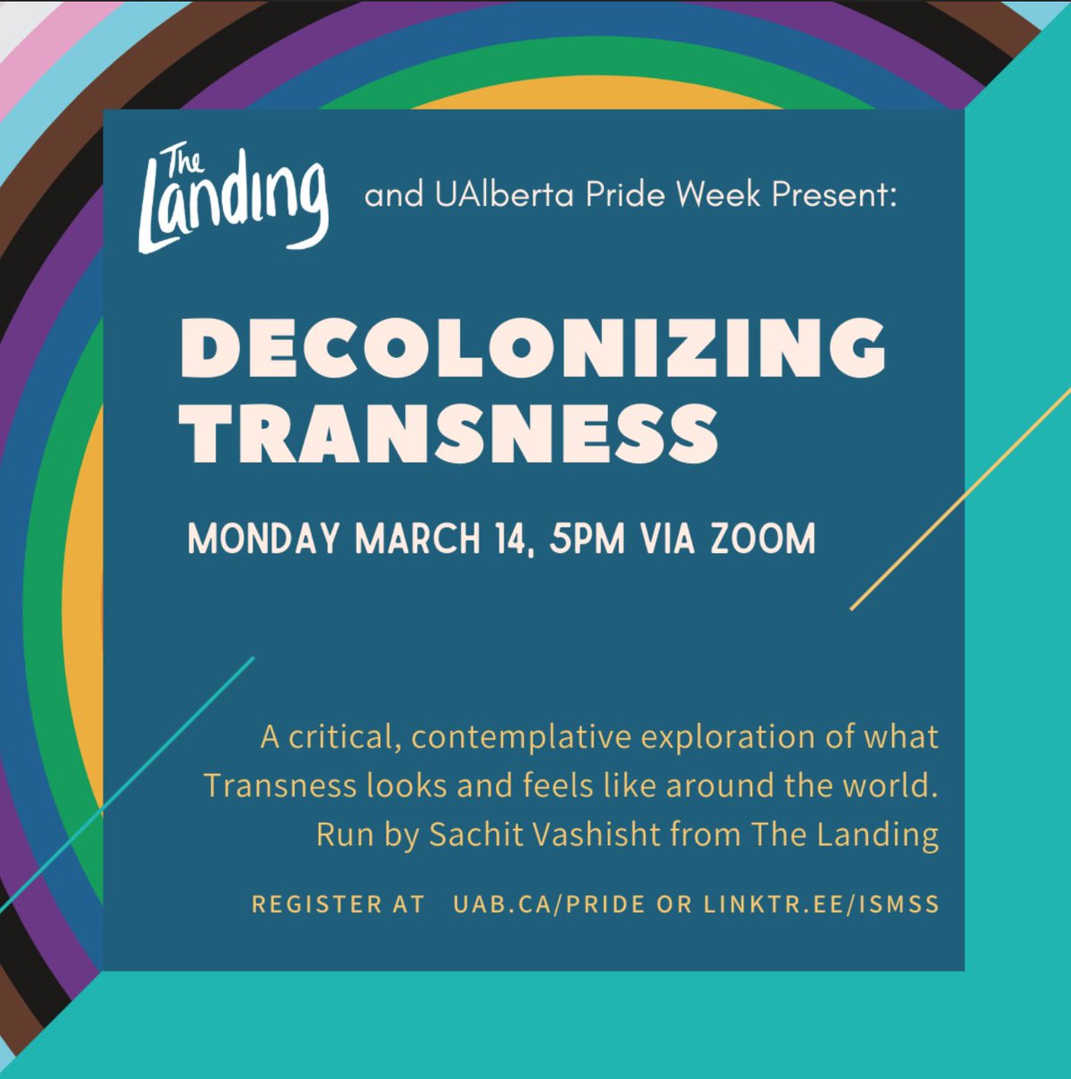fyrefly_ua's tweet photo. There's still time to register for our free, virtual workshop, Decolonizing Transness! To register for any of today's events at @ualberta's Pride Week, visit: https://t.co/7cKgKyXklO

#ismss #ualberta #prideweek #celebration #2slgbtq https://t.co/JTvoMjkIG7