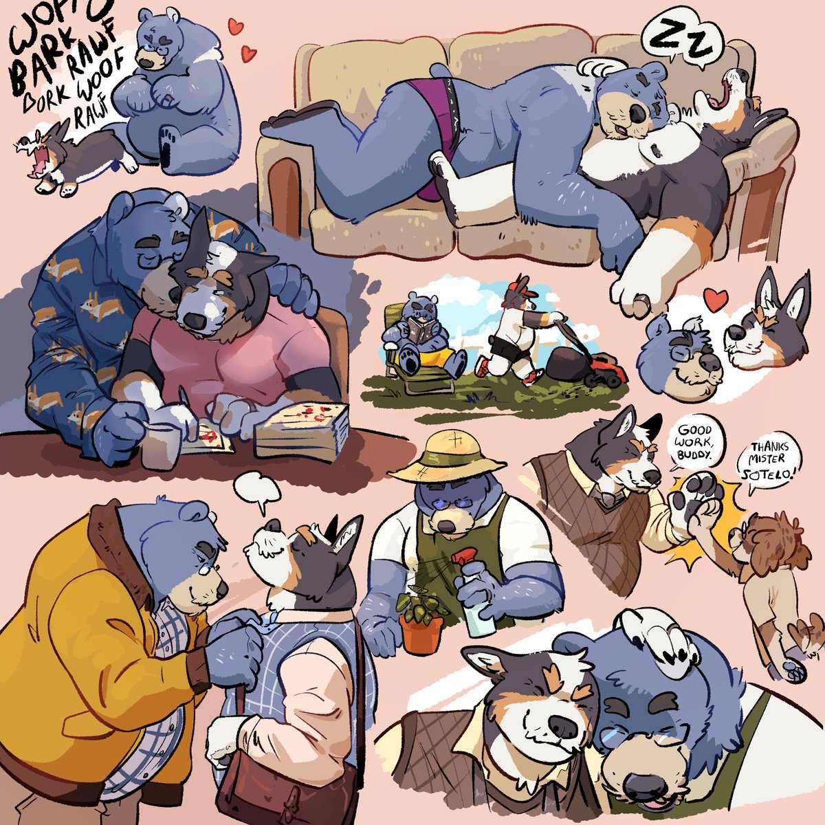Adabear_Art's tweet photo. A sketchpage for @bearinbriefs 💕A day with the Sotelos. https://t.co/C1Wyjb937u