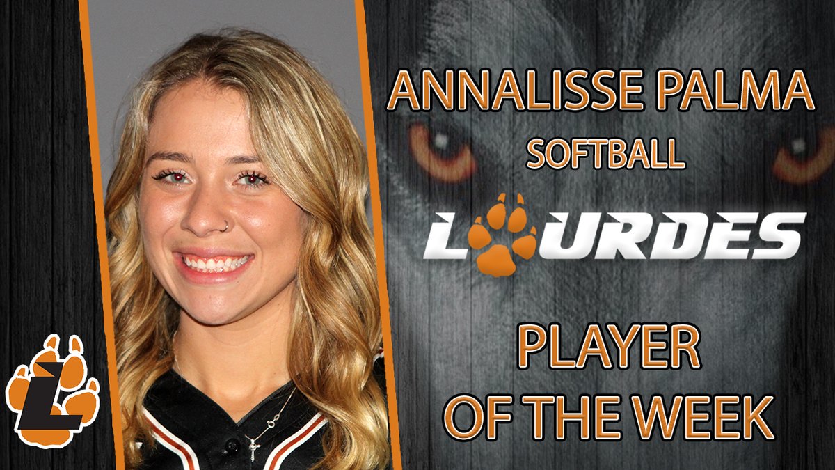 LourdesSports's tweet photo. Annalisse Palma is this week's Lourdes Player of the Week after batting .474 (9-for-19) in six games for the Gray Wolves.  She had three doubles, scored four times, and added two stolen bases. #GrayWolfNation https://t.co/3Kp1ahquzh