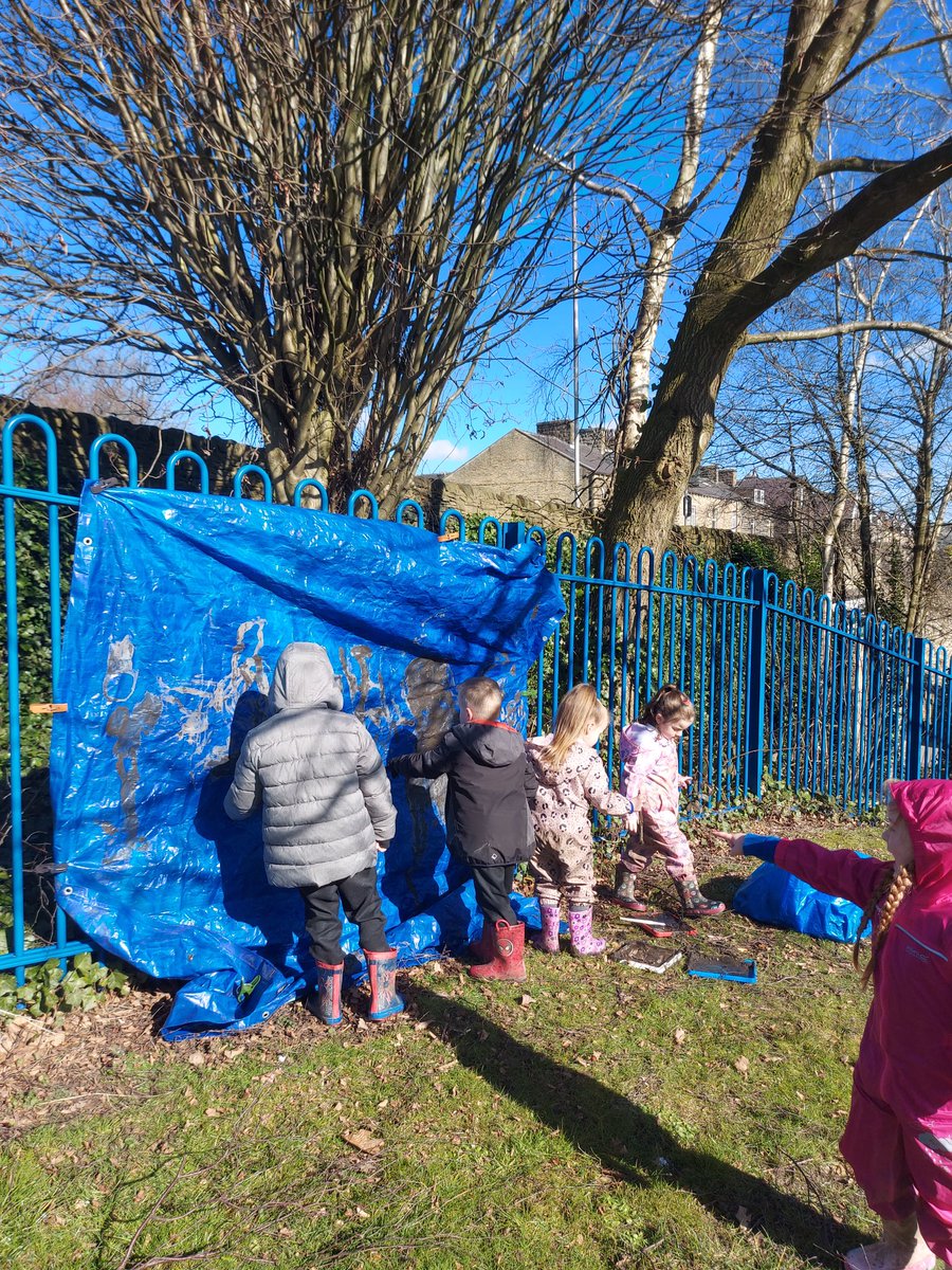 stjosephskly's tweet image. Another Traditional tale in the woods today for Reception - Little Red Riding Hood - followed by a spot of muddy wolf painting in the sunshine. #ElderClass #MapleClass #EyfsRocks