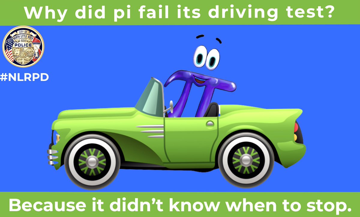NLRPD's tweet photo. Your NLRPD encourages everyone to Drive Rationally. It’s Pi Day and Einstein’s birthday. Both relatively good reasons to be careful as you get around. #NationalPiDay2022 #NLRPD https://t.co/BJA1qsPtDz