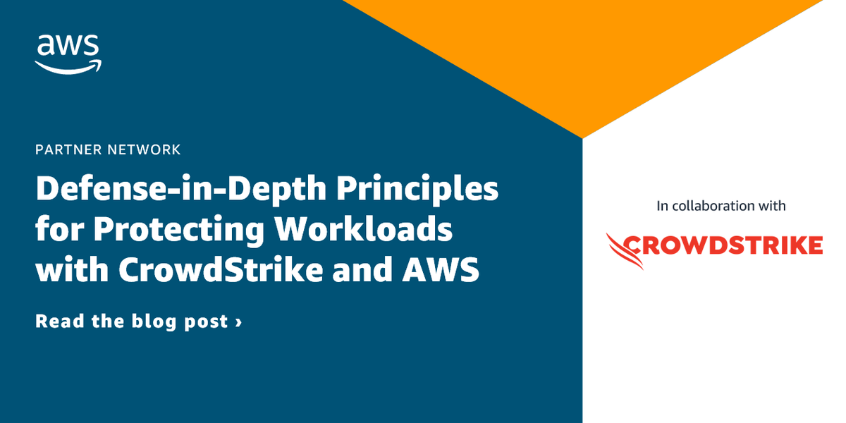 AWS_Partners's tweet photo. Defense-in-depth principles for protecting workloads with @CrowdStrike &amp; #AWS: https://t.co/bmKdx8DuQf https://t.co/wPc5U4rWYk