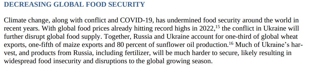 Food security is now my top worry among the climate &amp; ecological security risks associated with the #Ukraine crisis that <a href="/elsa_barron_/">Elsa Barron</a> <a href="/BrigitteHugh_/">Brigitte Hugh</a> &amp; I wrote about last week. 

climateandsecurity.org/2022/03/briefe…
