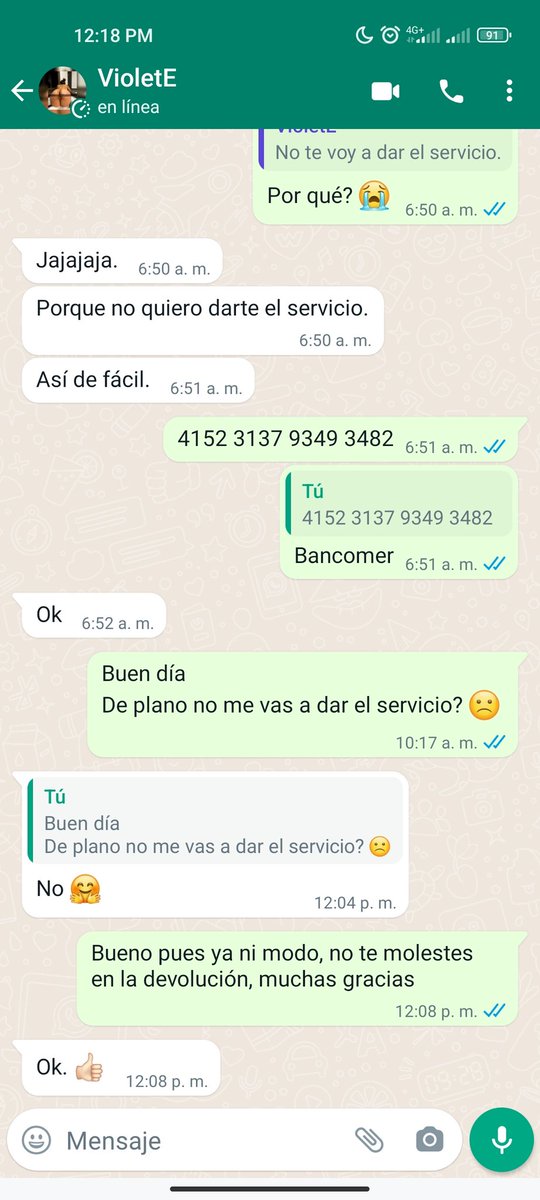 Marcanek's tweet photo. @ScortsReportes quisiera reportar a Leone o Violeta, como se pone en su Twitter, es payasa, grosera y solo te pide depósito para al final no brindar el servicio https://t.co/UGB0jOvuRv