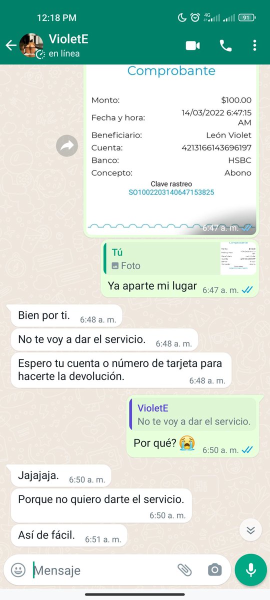 Marcanek's tweet photo. @ScortsReportes quisiera reportar a Leone o Violeta, como se pone en su Twitter, es payasa, grosera y solo te pide depósito para al final no brindar el servicio https://t.co/UGB0jOvuRv