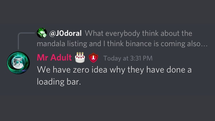 SafemoonWarrior's tweet photo. #SAFEMOON 
We have zero idea why they have done a loading bar.
—Mr Adult about Binance’s loading bar. https://t.co/FLtuVzzHIG