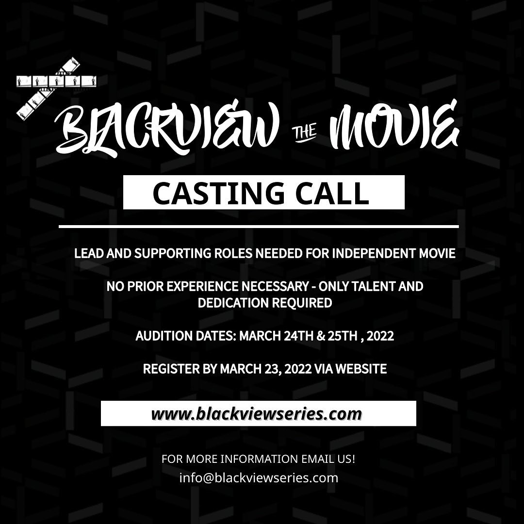 BlackviewSeries's tweet photo. Casting call for Blackview The Movie is out now! ✨Auditions will be March 24th and 25th. Register via website, in bio by March 23rd. 
•
•
•
#blackview #womeninfilm #castingcall #jointhefamily https://t.co/iSVJ8pL3o7