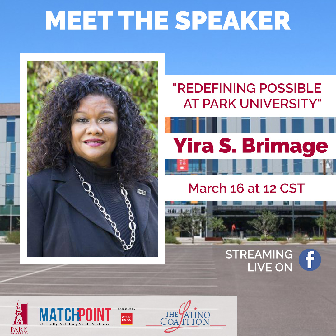 TLCMatchPoint's tweet photo. Meet our speaker! Yira Brimage is currently the Vice President of @ParkUniversity Gilbert campus responsible for leading strategic growth and operations. As an immigrant and a first-generation student, Yira is committed to student access and success. #webinar #TheLatinoCoalition https://t.co/CdRNav0iSZ