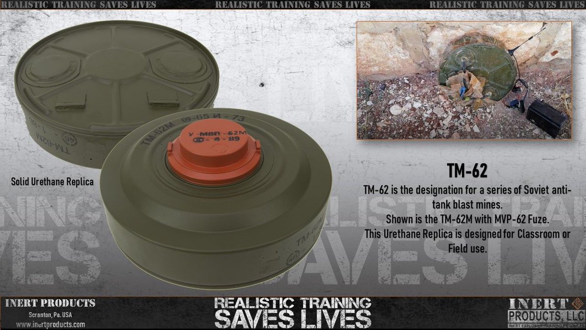 InertProducts's tweet photo. Inert Products, LLC produces replica training aids that cover a broad range of munitions. These replicas are designed to demonstrate key characteristics and identifying marks.
https://t.co/fe5Wfvi8F6
#InertProducts #RealisticTrainingSavesLives #TM62 #SovietMine #Landmine https://t.co/ZcfHMf0d9P