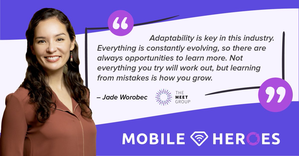 liftoffmobile's tweet photo. Mobile Hero Jade Worobec, Head of Performance Marketing at @TheMeetGroup, offers advice to #WomenInMobile just entering the industry. Read it here: https://t.co/lN6mJJWwVE https://t.co/lN0iqb7tSq