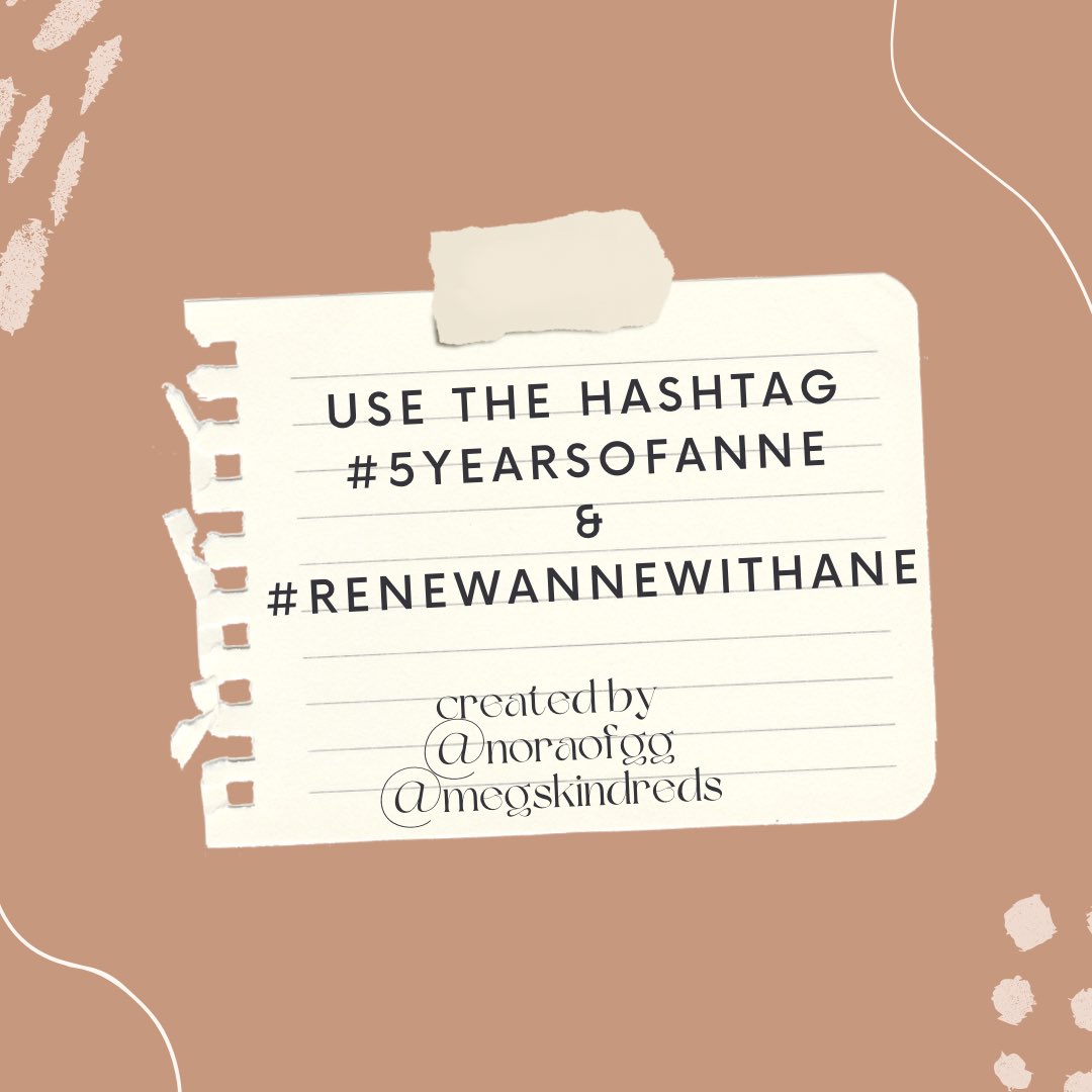 megskindreds's tweet image. ‼️ Attention AnnE Nation!!! ‼️
Nora (@norafromgg) &amp;amp; I have decided to hold an event for the 5 year anniversary of Anne With an E! We will be watching Season 1, Ep 3 at 2pm EST on 3/19! use the hashtag #5yearsofAnnE if you would like to join! #renewannewithane #AnnewithanE