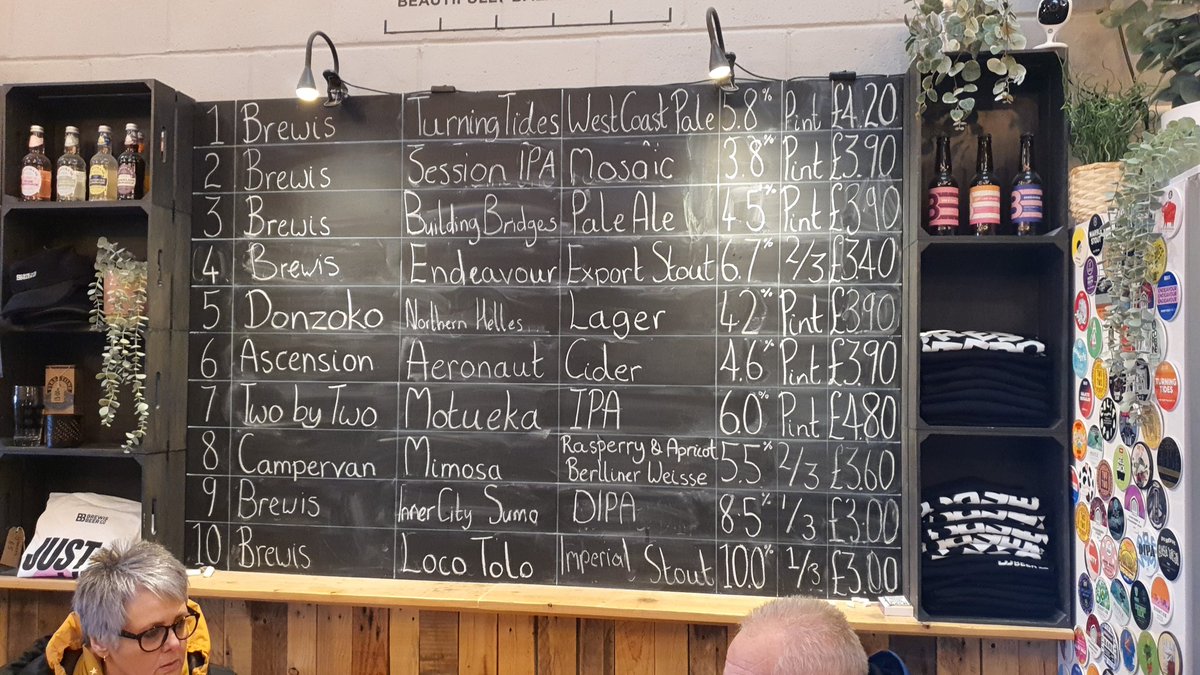 Was lucky enough to make it to <a href="/BrewisBeerCo/">Brewis Beer Co</a> last night before it closed. Was very very impressed and will be bringing some back for you lucky lot. Wish they were closer #TopBrewers