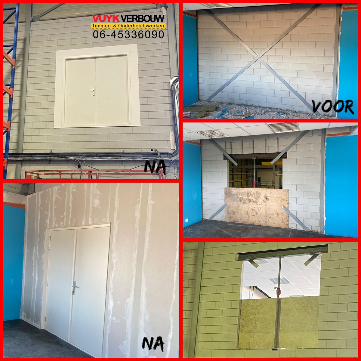 We werken niet alleen voor #particulieren ook #ondernemers weten ons te vinden. 

Opdracht om in de hal een ‘#doorgang op hoogte’ te maken. Zo kunnen grote materialen gemakkelijk op de eerste etage gezet worden. #Vlaardingen