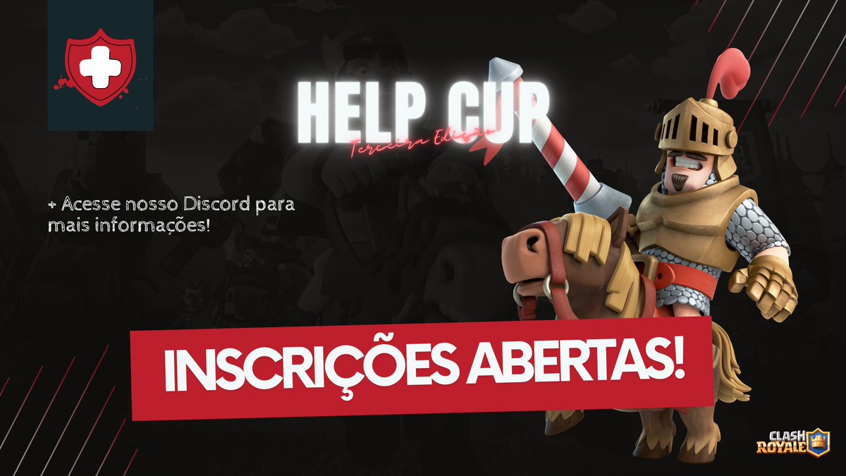 HelpCupCR's tweet photo. 📌 INSCRIÇÕES ABERTAS!

⚡ Terceira Edição 

📒 16 equipes!
📒 3 tipos de Ingressos!
📒 Mais informações em nosso Discord!

ℹ  Inscrições via DM. 💌

Aguardamos vocês, equipes! 

RT 🔁 para divulgar! https://t.co/8JU1kGjZwv