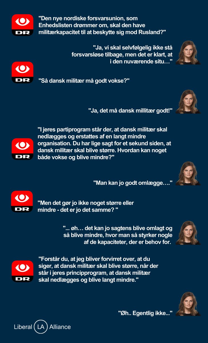 LiberalAlliance's tweet photo. Et lille indblik i @Enhedslisten’s forsvarspolitik.

Fra dagens Genstart. https://t.co/OlpVJ50D8a