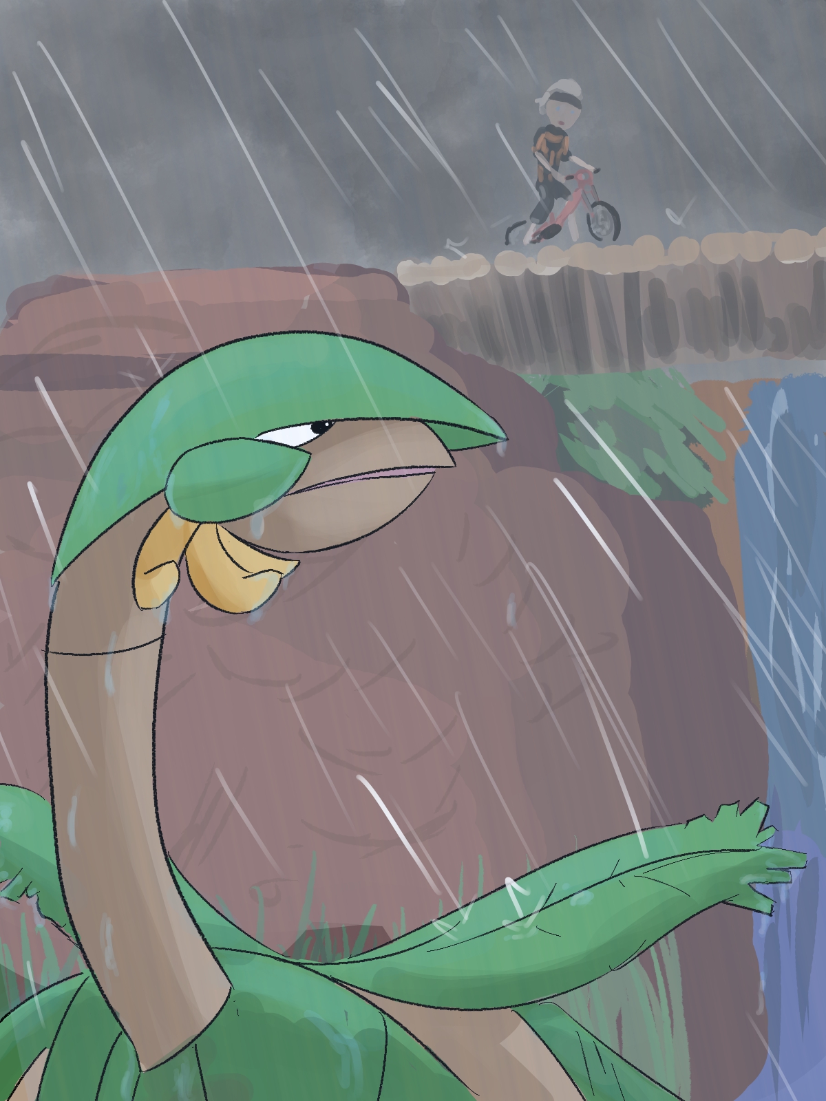 なんくせ 雨に打たれるトロピウス 見た目強そうだしドラゴンなのかなっておもったらそうじゃなかったし そんなに強くもない 手に入れてがっかりしがちな子 ポケモン Pokemon トロピウス Tropius T Co Zapxa4afmj Twitter