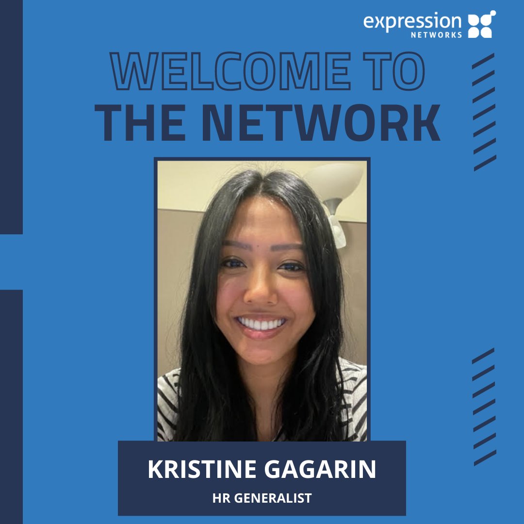 expr_ai's tweet photo. A warm welcome to the newest member of the Expression Networks team Kristine Gagarin. Kristine is a certified jack of all trades when it comes to human resources, and she will be joining our team as an HR Generalist. Welcome to the Network Kristine! 

#NewHire https://t.co/aQnUVXvmdC