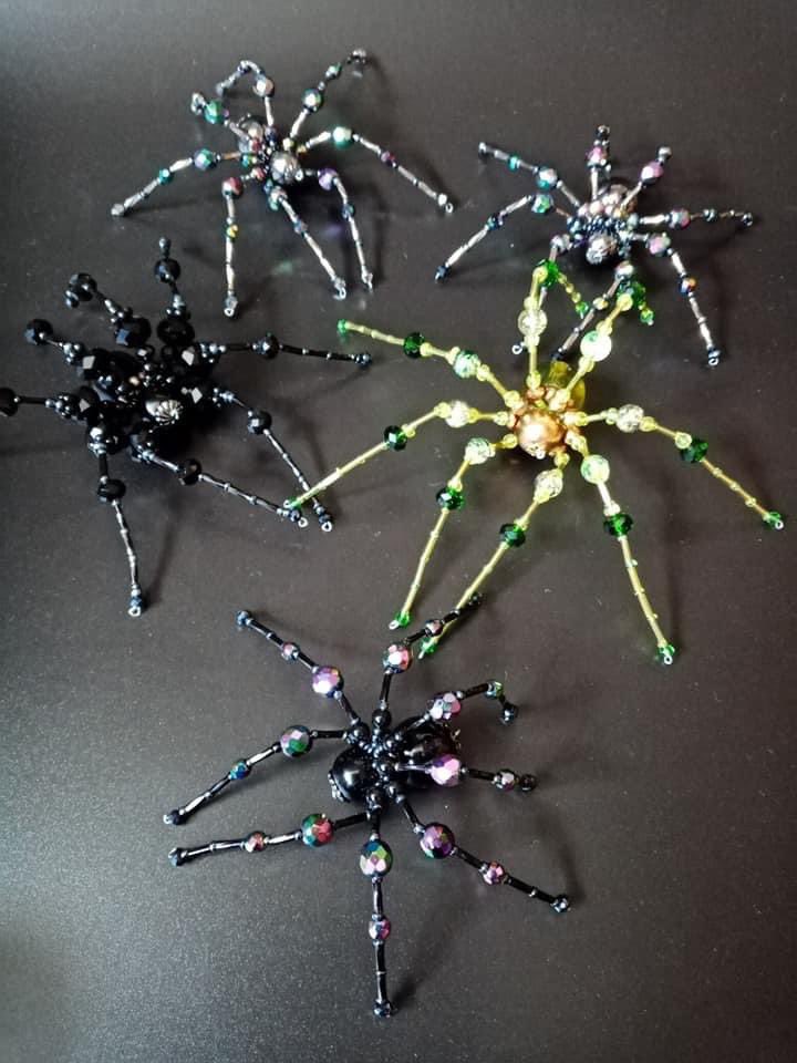 RAVISHING REJECTS
Oh hello, shiny new spiders.
Now I can start on some new sun-catchers, rainclouds, headwear and bridal vines! 
Come and see me next Sunday 20th March - I'll be trading at <a href="/shipleyalt/">Shipley Alternative</a> <a href="/kirkgate_centre/">Kirkgate Centre</a> where I'll have lots of colourful goodies on display. 😀