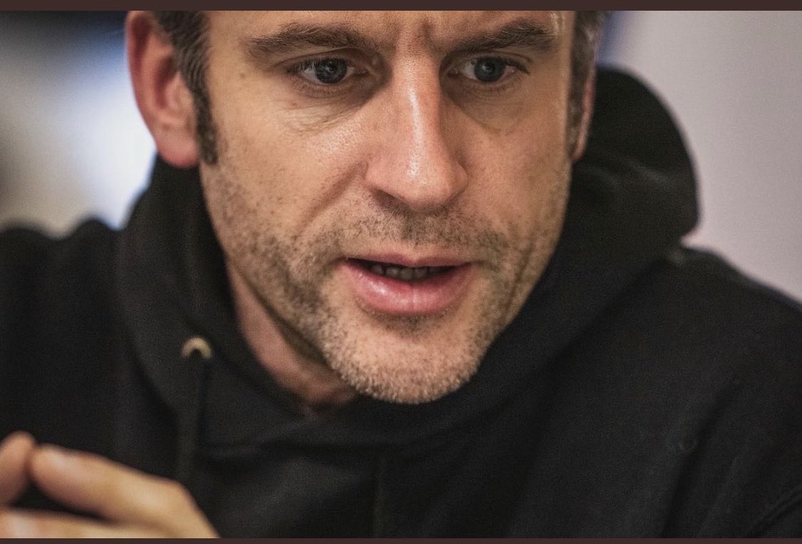 truthandfiction's tweet image. I can’t get over that Macron clearly did a Zelensky-style war room photo shoot sans war